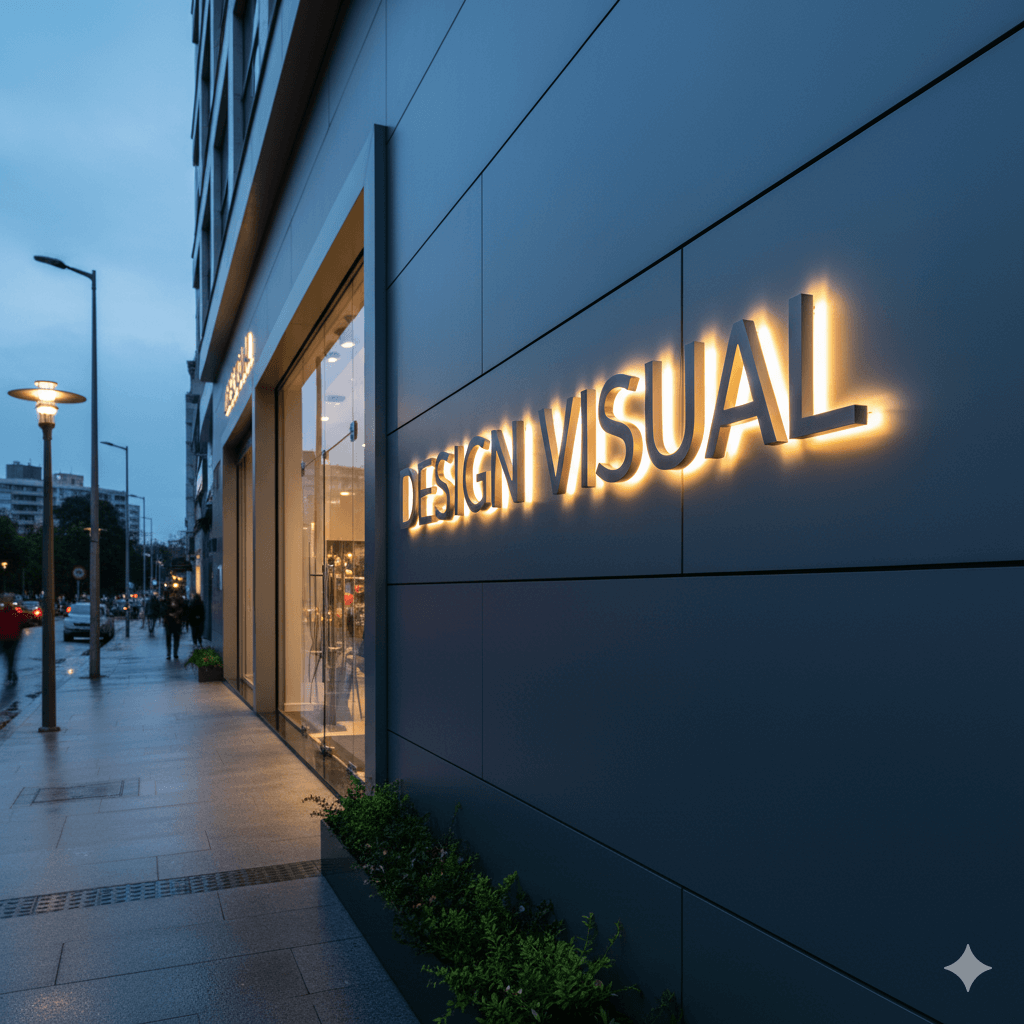 Letra caixa instalada na fachada de uma loja