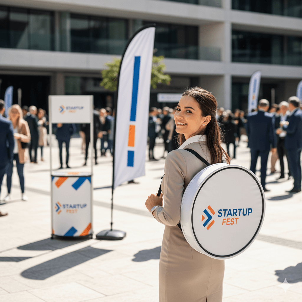 Mochila pirulito com logo personalizada